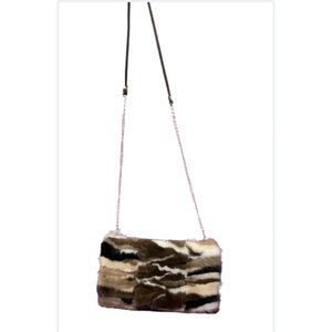 Natural Mink handbag with chain
